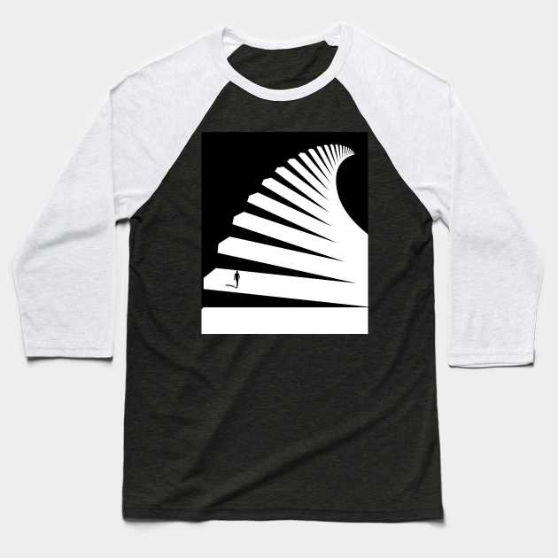 Stairs Baseball T-Shirt by Psychedelistan